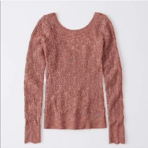 Beautiful Abercrombie & Fitch Pointelle Scoop Back Sweater